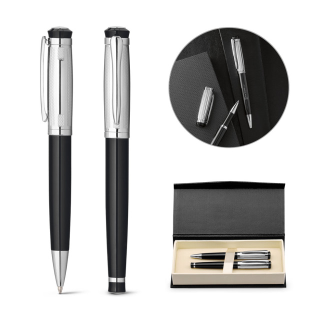 Promotional Orlando Metal Rollerball & Ballpoint Pen Set With Clip