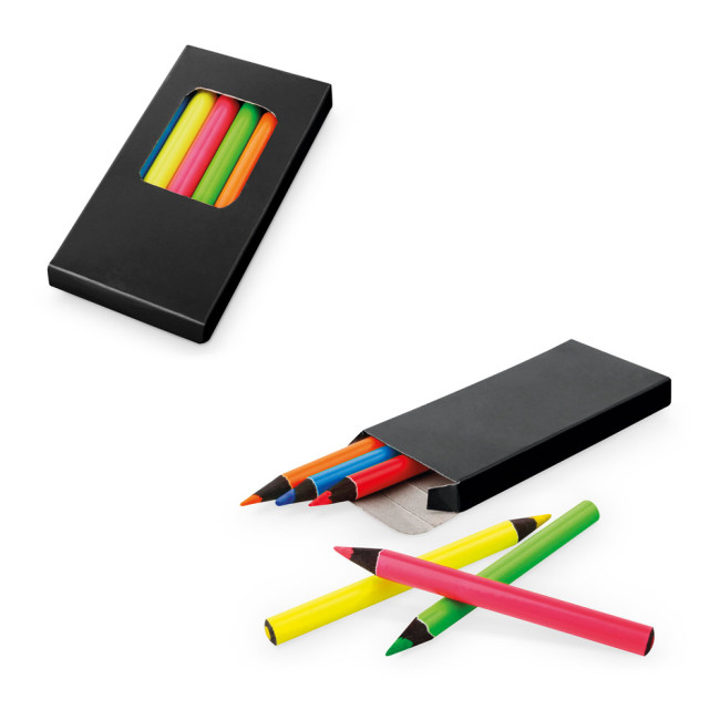 Promotional Memling Pencil Box With 6 Coloured Pencils