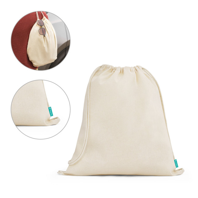 Promotional Nampula Organic Cotton Drawstring Bag 120 g/m²