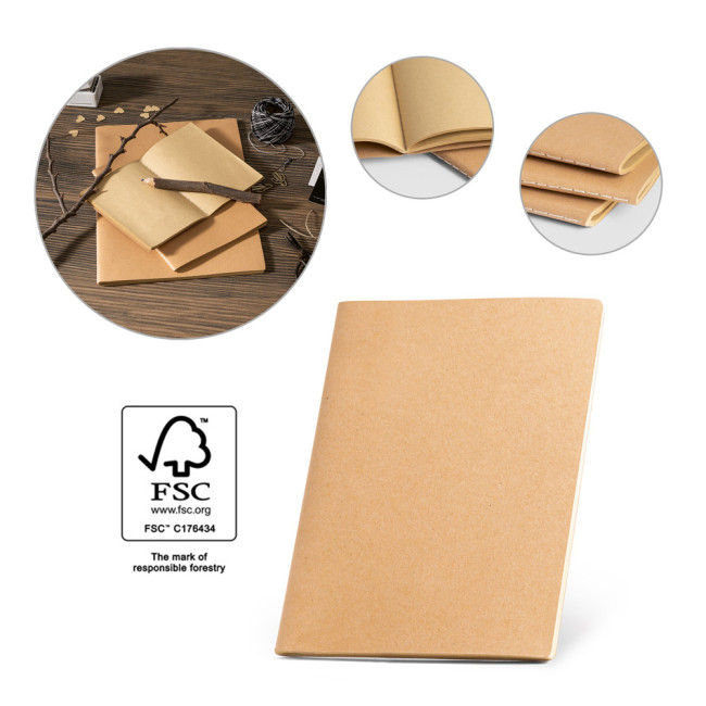 Promotional Alcott Kraft Paper A4 Notepad 250 g/m²