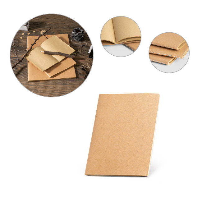 Promotional Alcott Kraft Paper A5 Notepad 250 g/m²