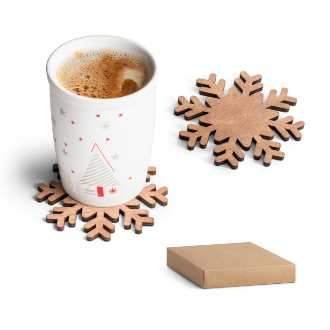 Promotional Plywood Snowflake Christmas Coasters