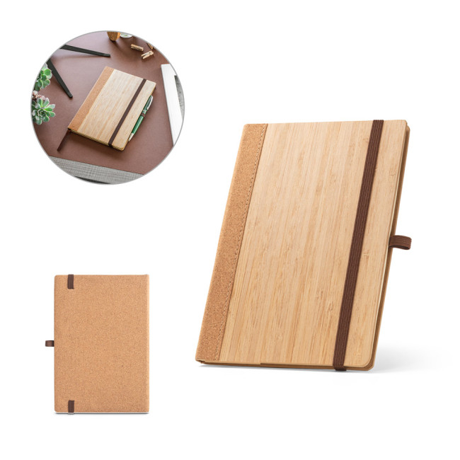 Promotional Orwell Bamboo & Cork A5 Notebook