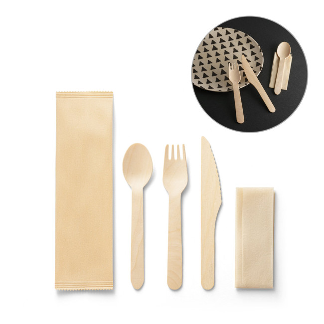 Promotional Suya Wooden Cutlery Set