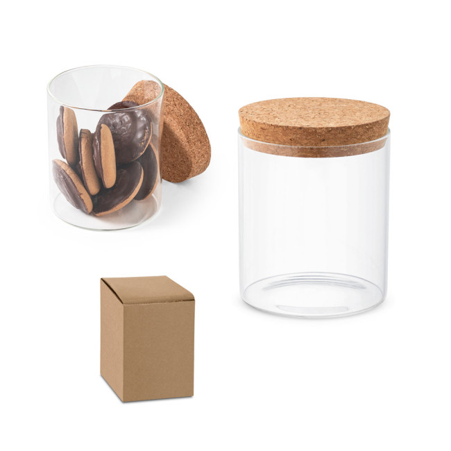 Promotional Borosilicate Glass Container With Bamboo Lid 700ml