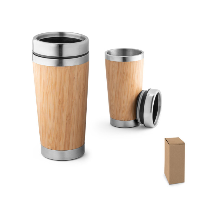 Promotional Pietro Bamboo & Stainless Steel Travel Cup 500ml