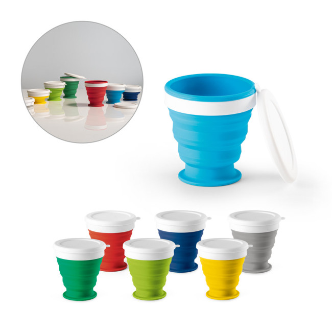 Promotional Astrada Silicone & PP Folding Travel Cup 250ml