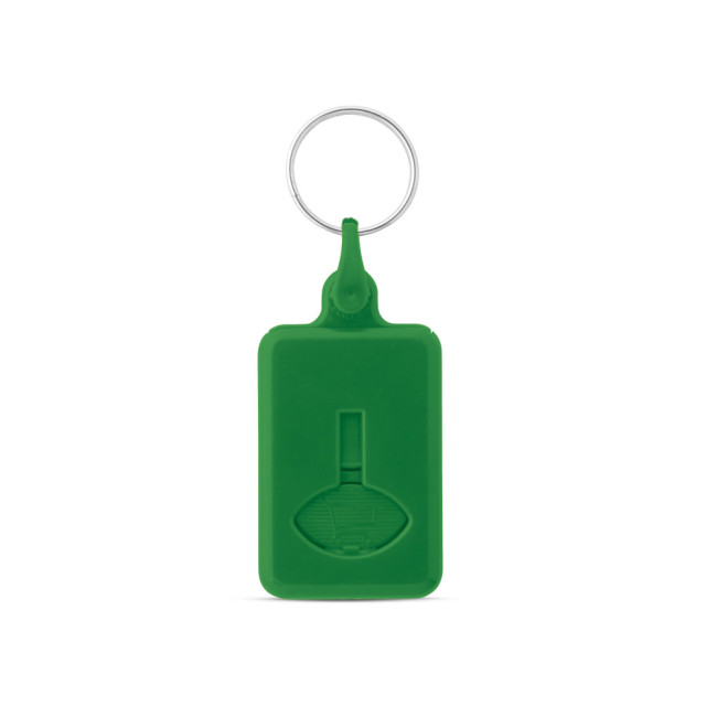 Promotional ABS Trolley Coin Keyring - Image 1