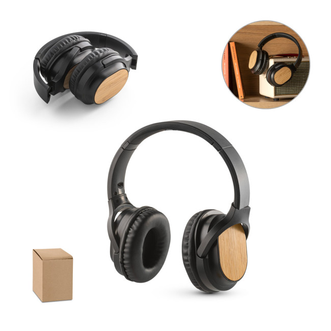 Promotional Bamboo & ABS Wireless Headphones