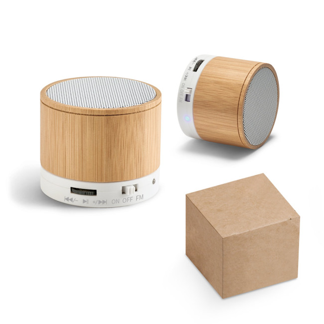 Promotional Bamboo Portable Speaker With Microphone