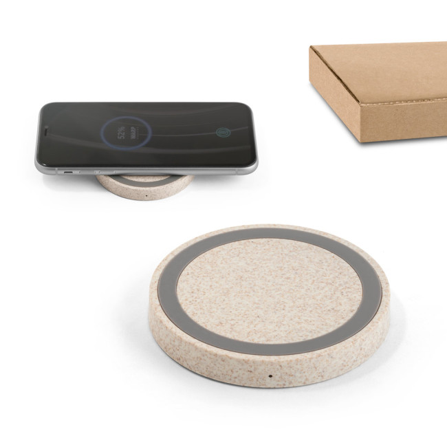 Promotional Wireless Charger In ABS & Wheat Straw Fibre