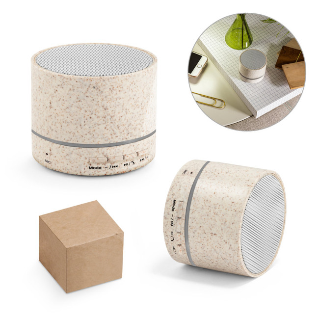 Promotional ABS & Wheat Straw Fibre Speaker With Microphone