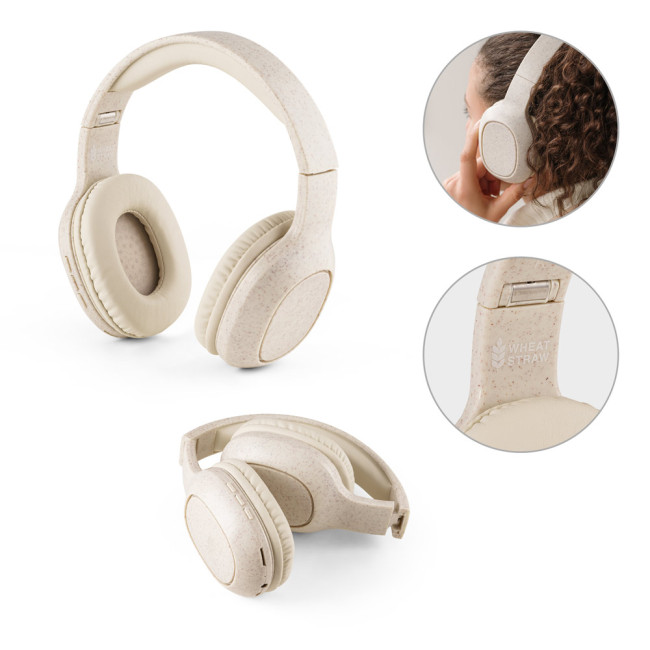 Promotional Wheat Straw Fibre And ABS Wireless Headphones