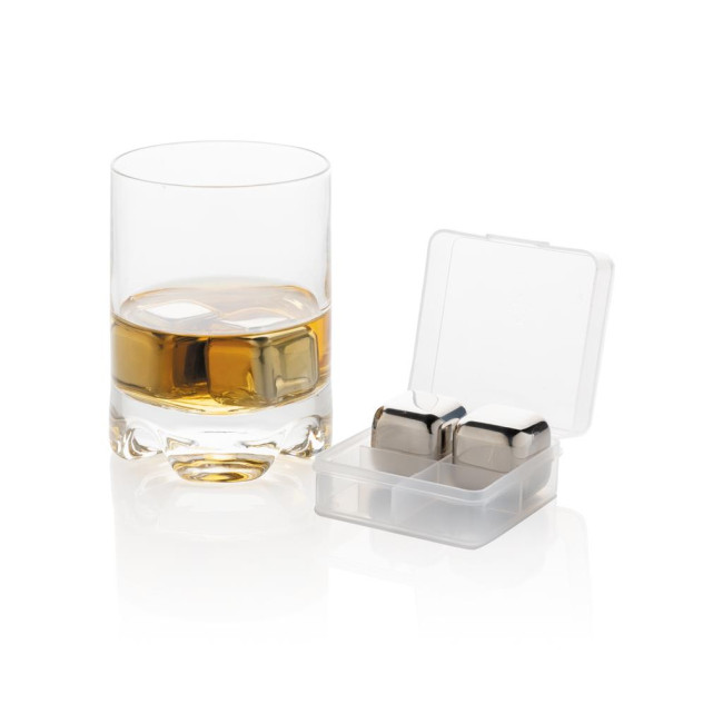 Promotional Re-Usable Stainless Steel Ice Cubes 4pc