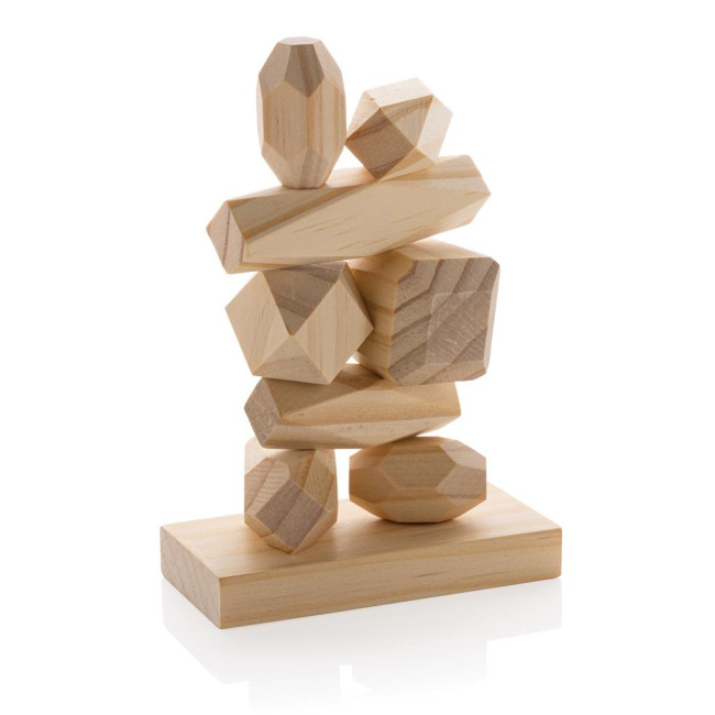 Promotional Ukiyo Crios Wooden Balancing Rocks In Pouch - Image 1