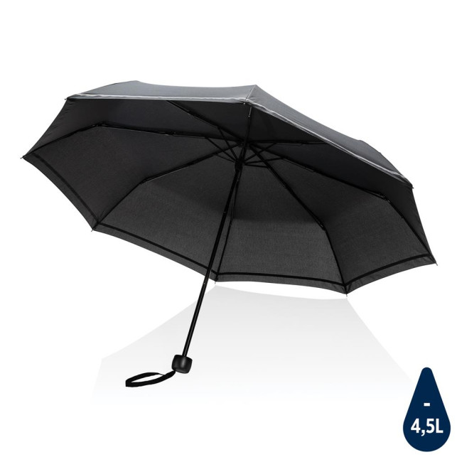 Promotional Impact Aware Rpet Pongee Mini Reflective Umbrella 20.5" - Image 3