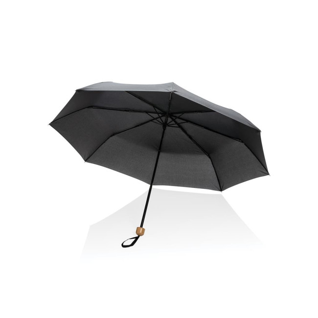 Promotional Impact Aware Rpet Pongee Bamboo Mini Umbrella 20.5" - Image 5