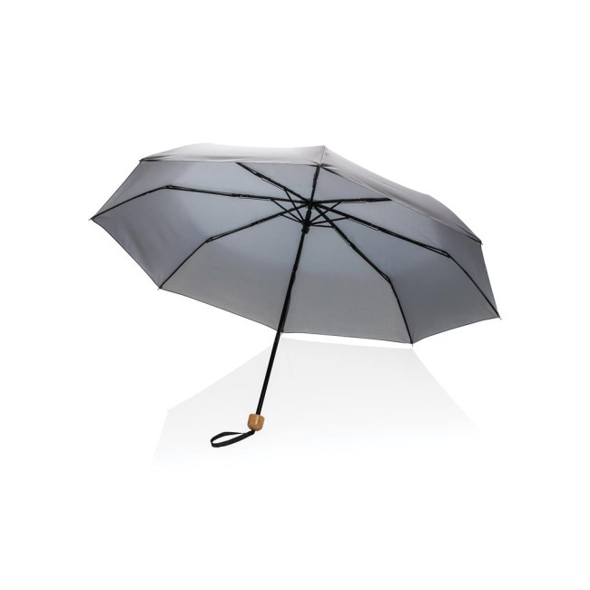 Promotional Impact Aware Rpet Pongee Bamboo Mini Umbrella 20.5" - Image 4