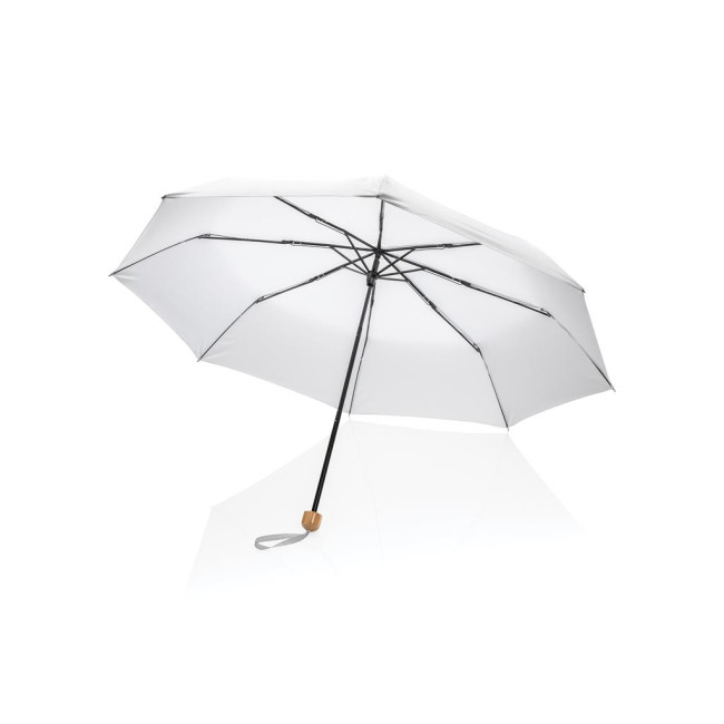 Promotional Impact Aware Rpet Pongee Bamboo Mini Umbrella 20.5" - Image 3