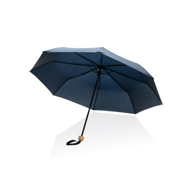 Promotional Impact Aware Rpet Pongee Bamboo Mini Umbrella 20.5" - Image 2