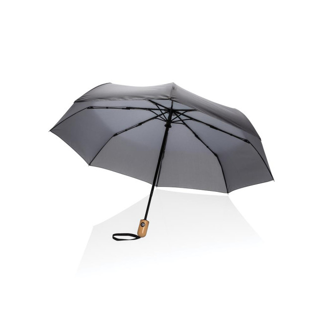 Promotional Impact Aware Rpet Bamboo Auto Open/Close Umbrella 21" - Image 5