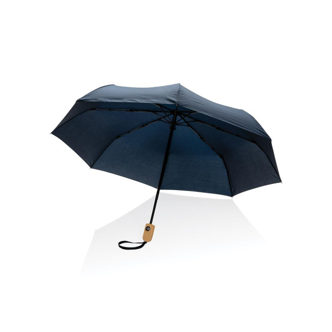 Promotional Impact Aware Rpet Bamboo Auto Open/Close Umbrella 21" - Image 2