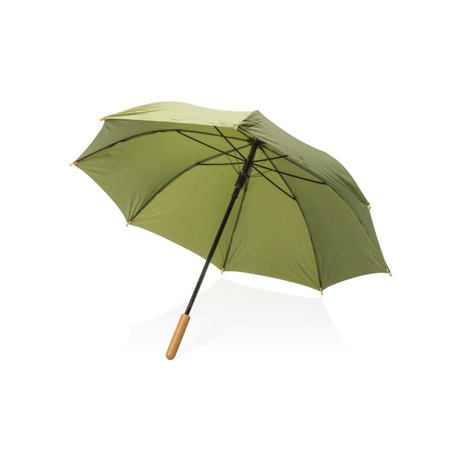 Promotional Impact Aware Rpet Auto Open Bamboo Umbrella 23" - Image 1