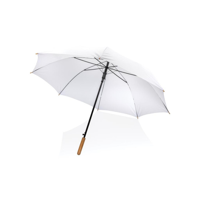 Promotional Impact Aware Rpet Auto Open Bamboo Umbrella 27" - Image 3