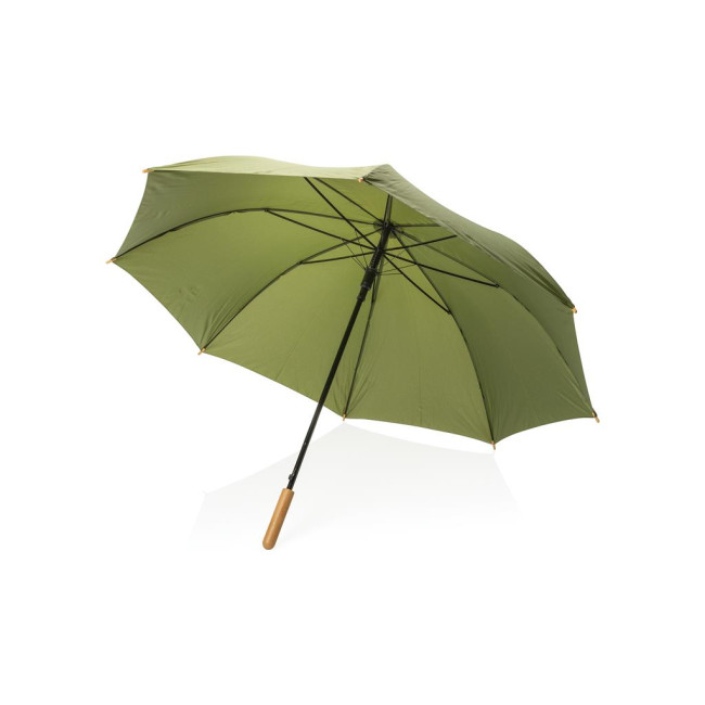 Promotional Impact Aware Rpet Auto Open Bamboo Umbrella 27" - Image 1