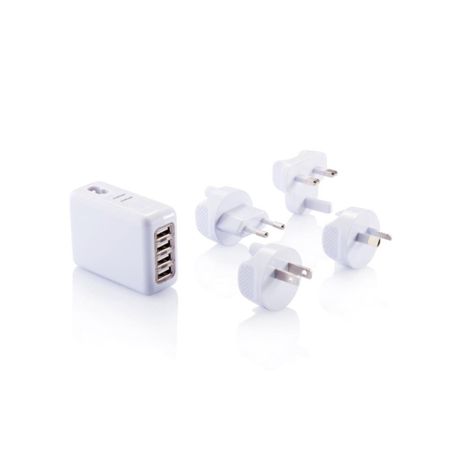 Promotional Travel Plug With 4 USB Ports