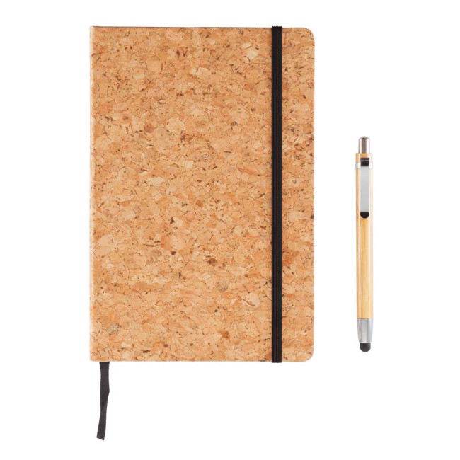 Promotional A5 Notebook With Bamboo Pen Including Stylus