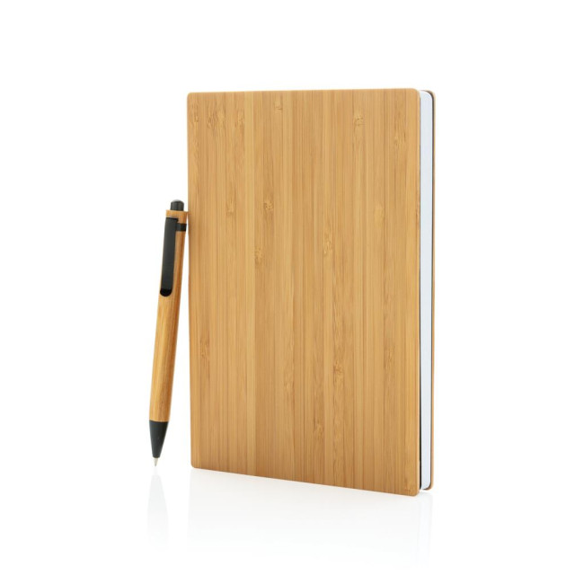 Promotional A5 Bamboo Notebook & Pen Set