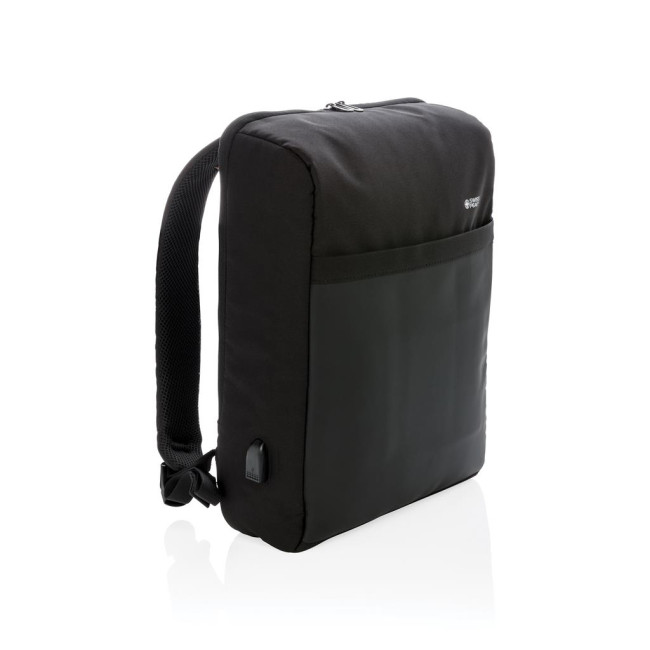 Promotional Swiss Peak Anti-Theft RFID & USB Backpack 15"