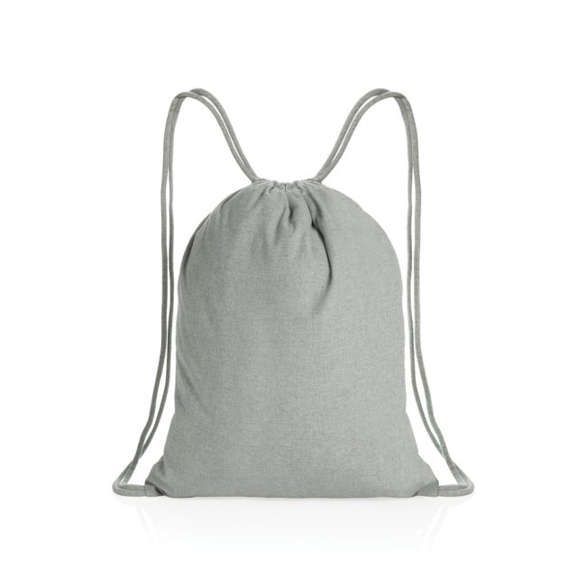 Promotional Impact Aware Recycled Cotton Drawstring Backpack - Image 7