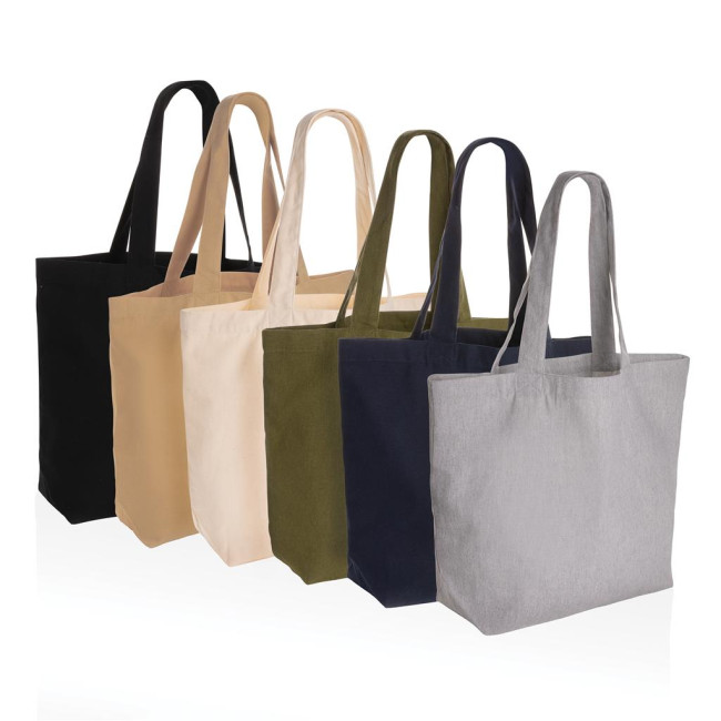 Promotional Impact Aware Recycled Canvas Shopper W/Pocket Undyed