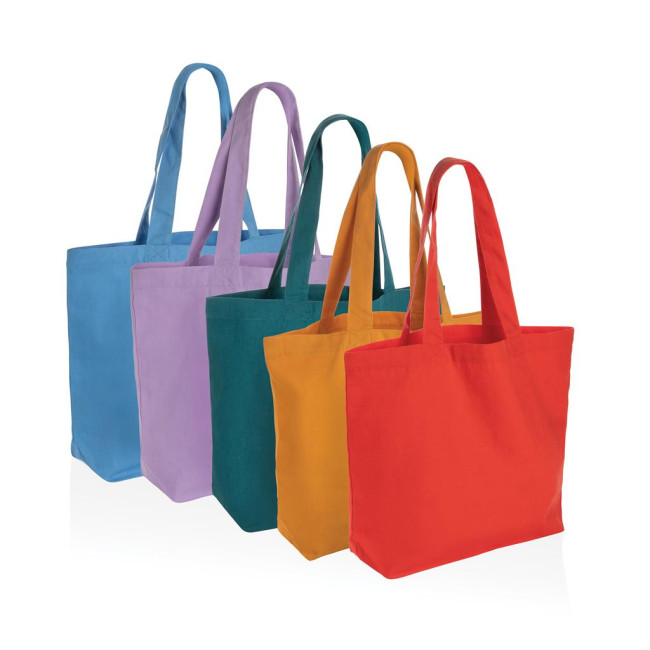 Promotional Impact Aware Recycled Canvas Shopper W/Pocket