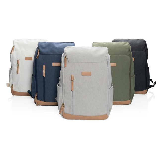 Promotional Impact Aware Recycled Canvas 15" Laptop Backpack 16oz