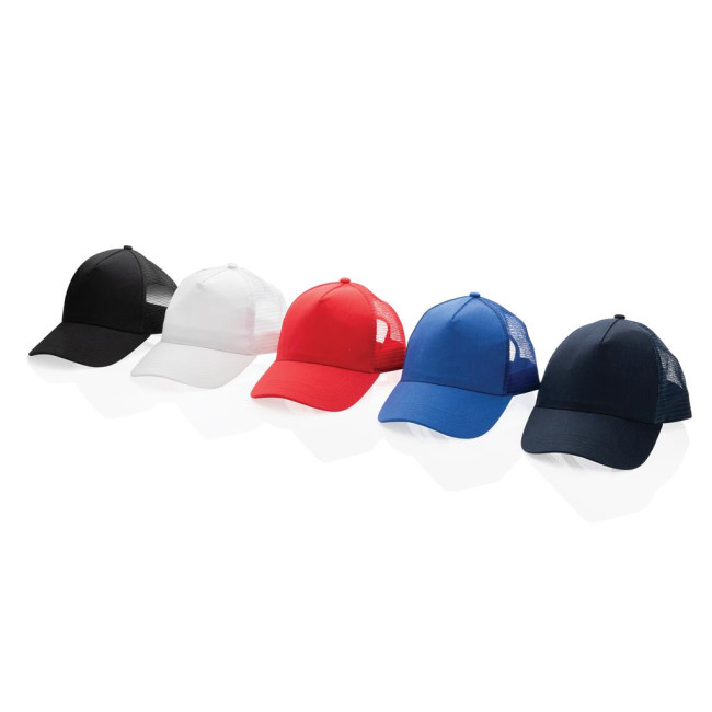 Promotional Impact Aware Brushed Rcotton 5 Panel Trucker Cap