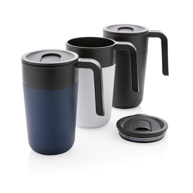 Promotional GRS Recycled PP And SS Mug With Handle 480ml - Image 1