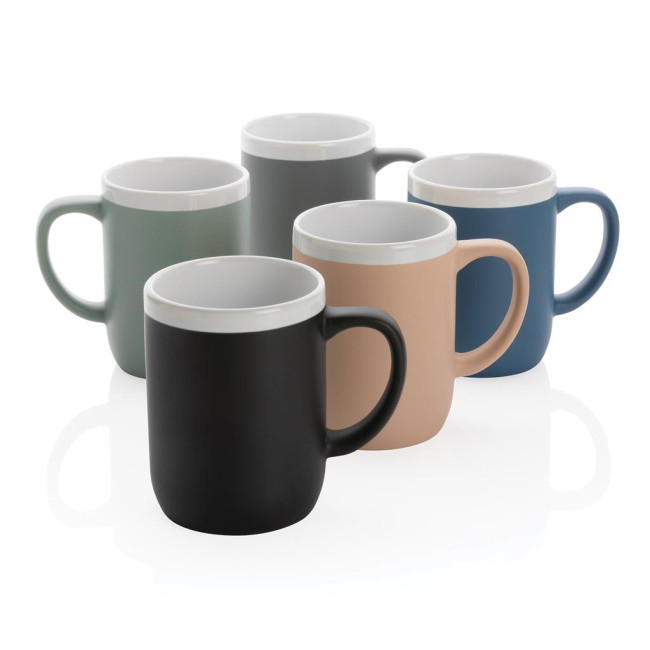 Promotional Ceramic Mug With White Rim 300ml - Image 1