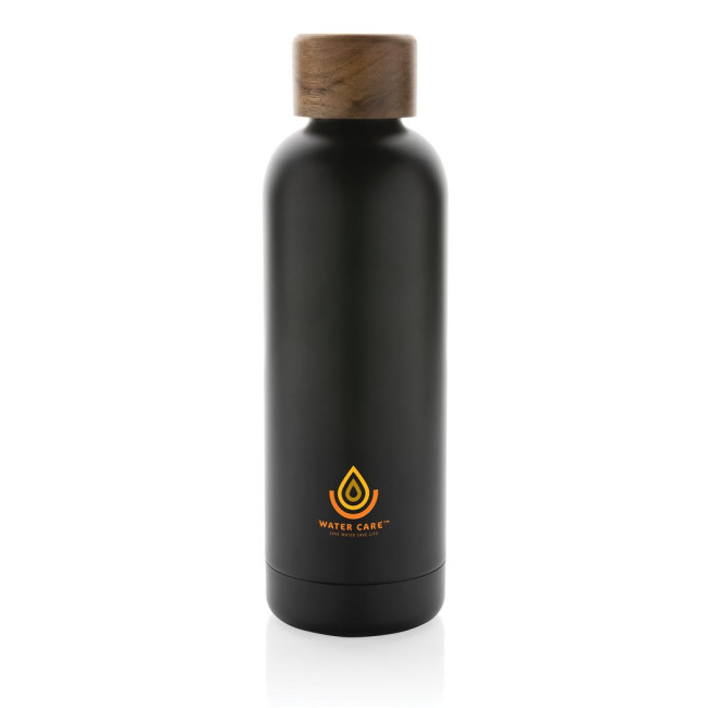 Promotional Wood RCS Certified Recycled Stainless Steel Vacuum Bottle 500ml - Image 2