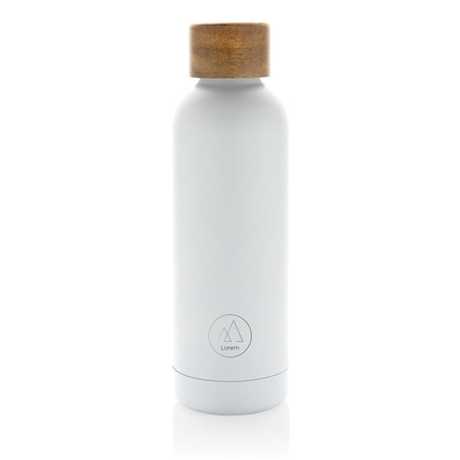 Promotional Wood RCS Certified Recycled Stainless Steel Vacuum Bottle 500ml - Image 4