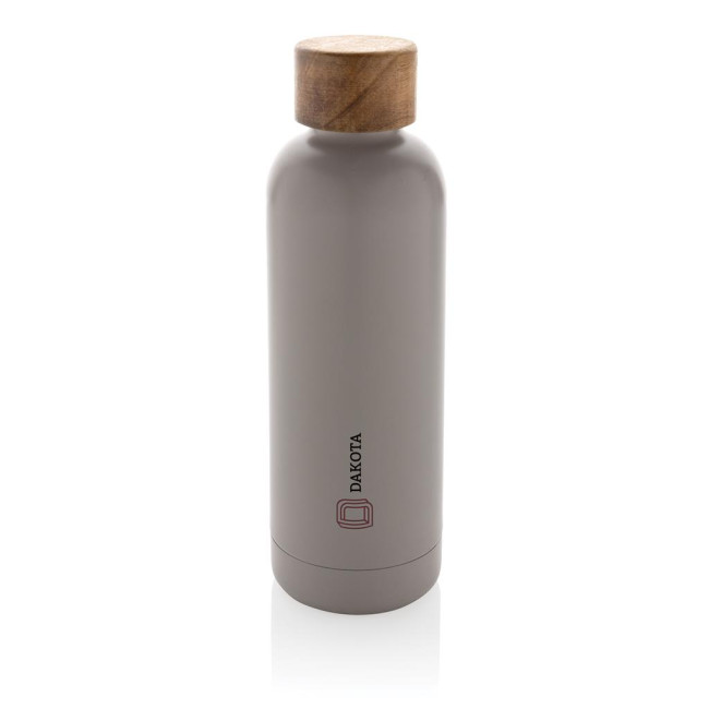 Promotional Wood RCS Certified Recycled Stainless Steel Vacuum Bottle 500ml - Image 6