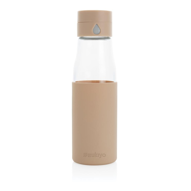 Promotional Ukiyo Glass Hydration Tracking Bottle With Sleeve 600ml - Image 5