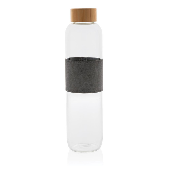 Promotional Impact Borosilicate Glass Bottle With Bamboo Lid 750ml