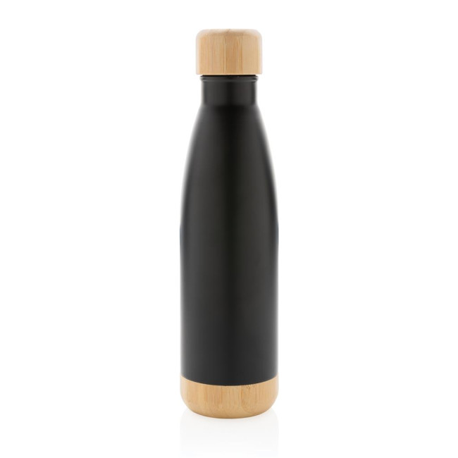 Promotional Vacuum Stainless Steel Bottle With Bamboo Lid And Bottom 520ml - Image 2