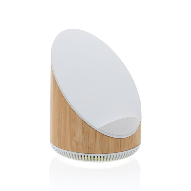 Promotional Ovate Bamboo 5W Speaker With 15W Wireless Charger