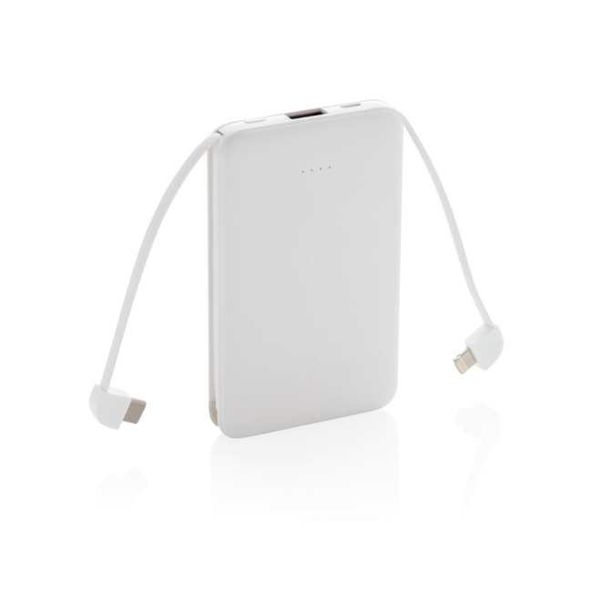 Promotional Pocket Powerbank With Integrated Cables 5.000mAh - Image 1