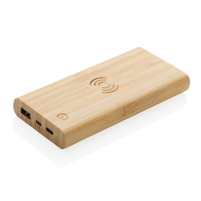 Promotional Bamboo Wireless Powerbank 8.000mAh