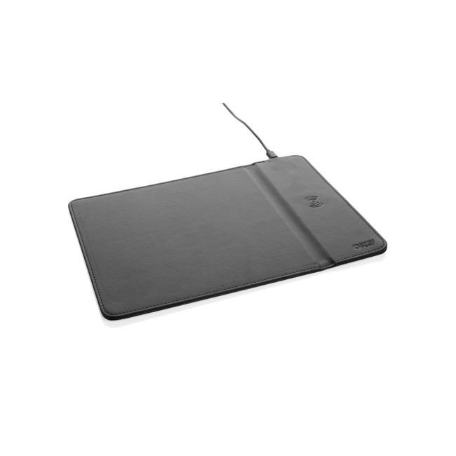 Promotional Swiss Peak RCS Recycled PU Wireless Charging Mousepad 10W